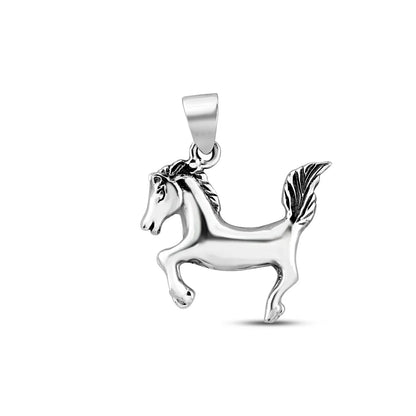 Silver Mustang Pendant For Him