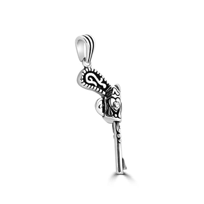 Silver Oxidised Maverick Pendant For Him