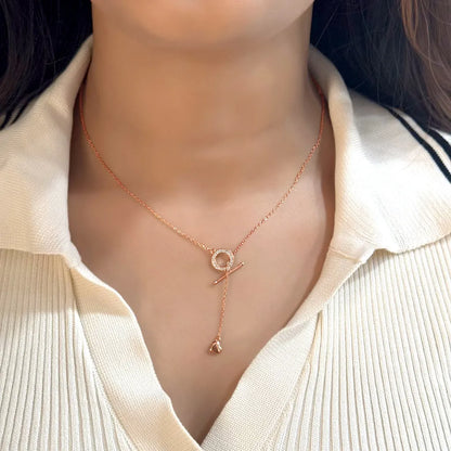 Rose Gold Loop of Love Necklace with Link Chain