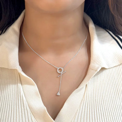 Silver Loop of Love Necklace with Link Chain