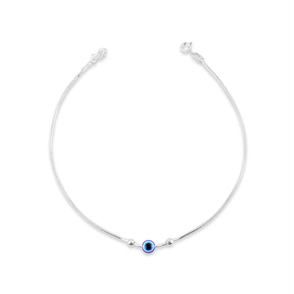 Silver Evil Eye Anklet
