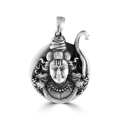 Oxidised Silver Shivaay Pendant For Him