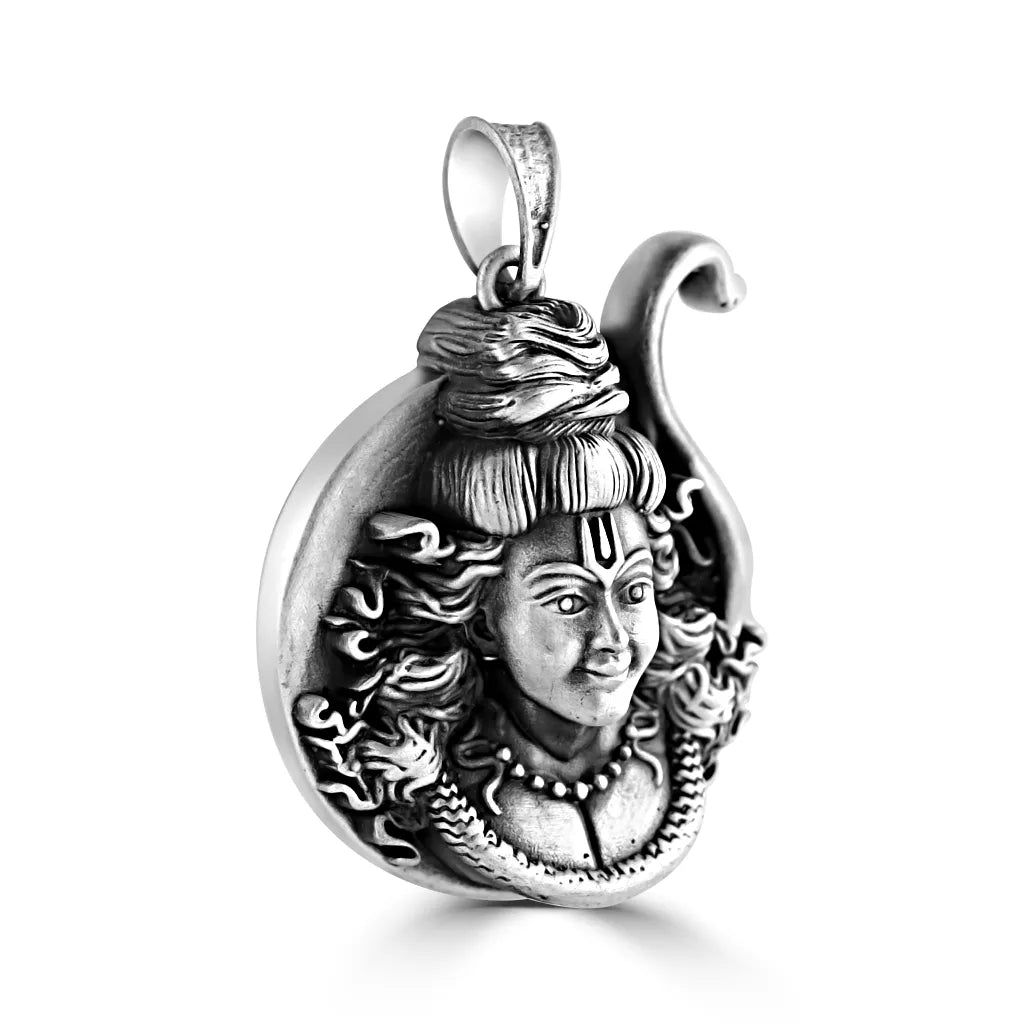 Oxidised Silver Shivaay Pendant For Him