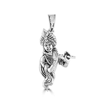 Silver Krishna Pendant For Him