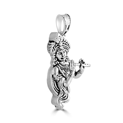 Silver Krishna Pendant For Him