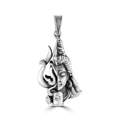 Silver ShivShakti Pendant For Him