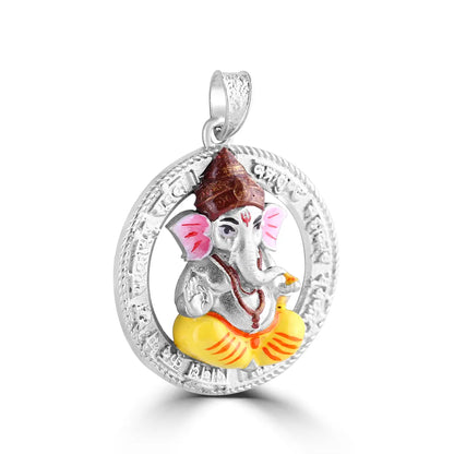 Silver Ganapati Pendant For Him