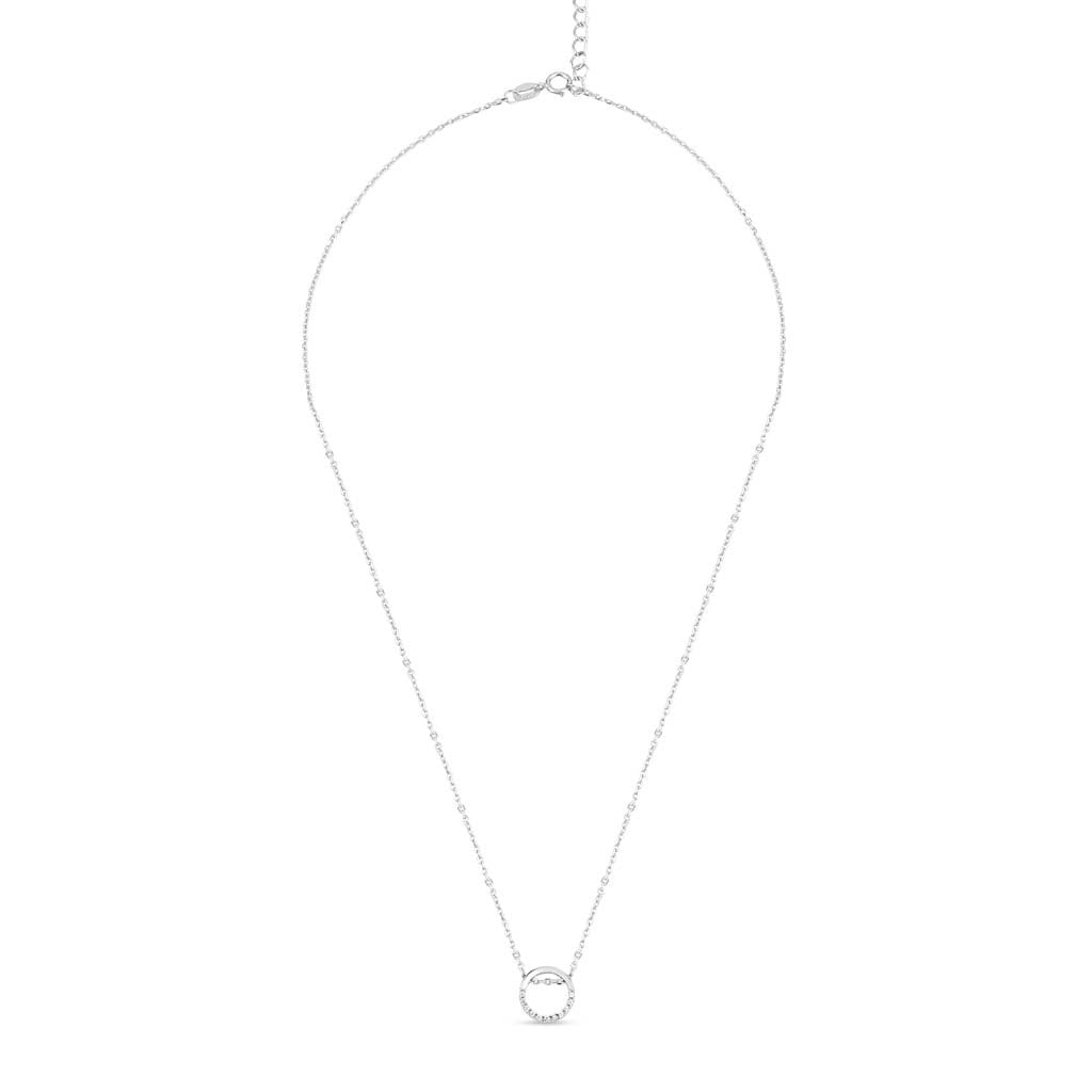 Silver Circle of Life Necklace with Link Chain