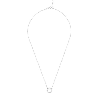 Silver Circle of Life Necklace with Link Chain