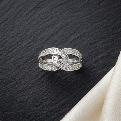 Silver Luminary Crossover Ring