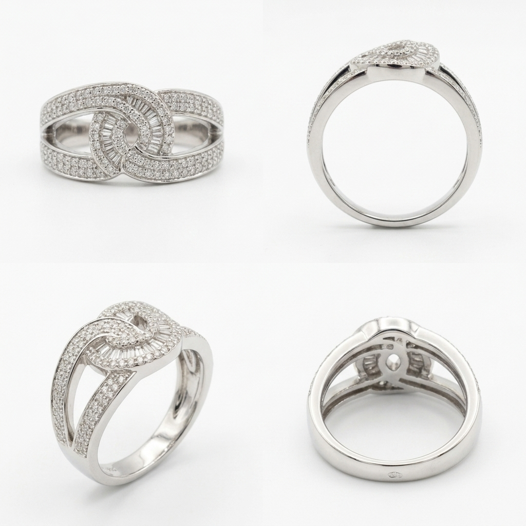 Silver Luminary Crossover Ring