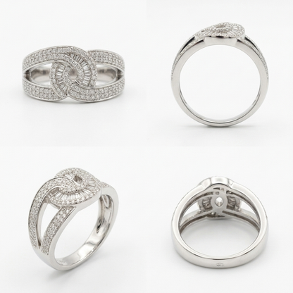 Silver Luminary Crossover Ring