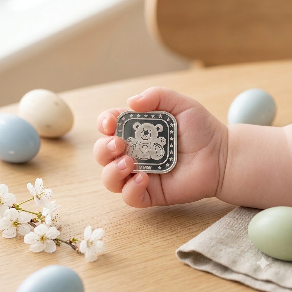 MMW Teddy Bear Baby Boy Silver Coin 999
