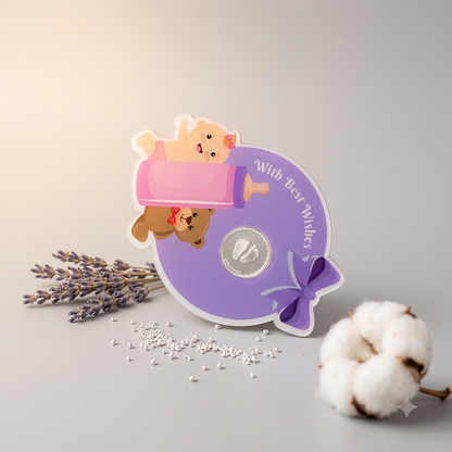 Tiny Feet Silver Baby Girl Coin Gift Box