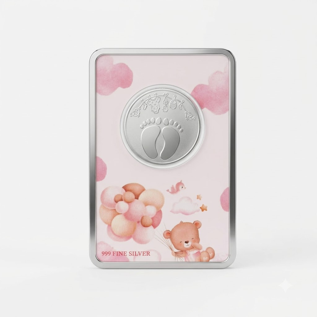 Teddy Bear Baby Girl Coin 999