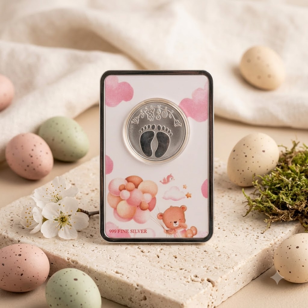 Teddy Bear Baby Girl Coin 999
