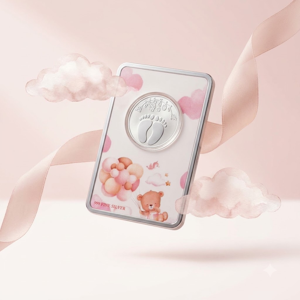 Teddy Bear Baby Girl Coin 999