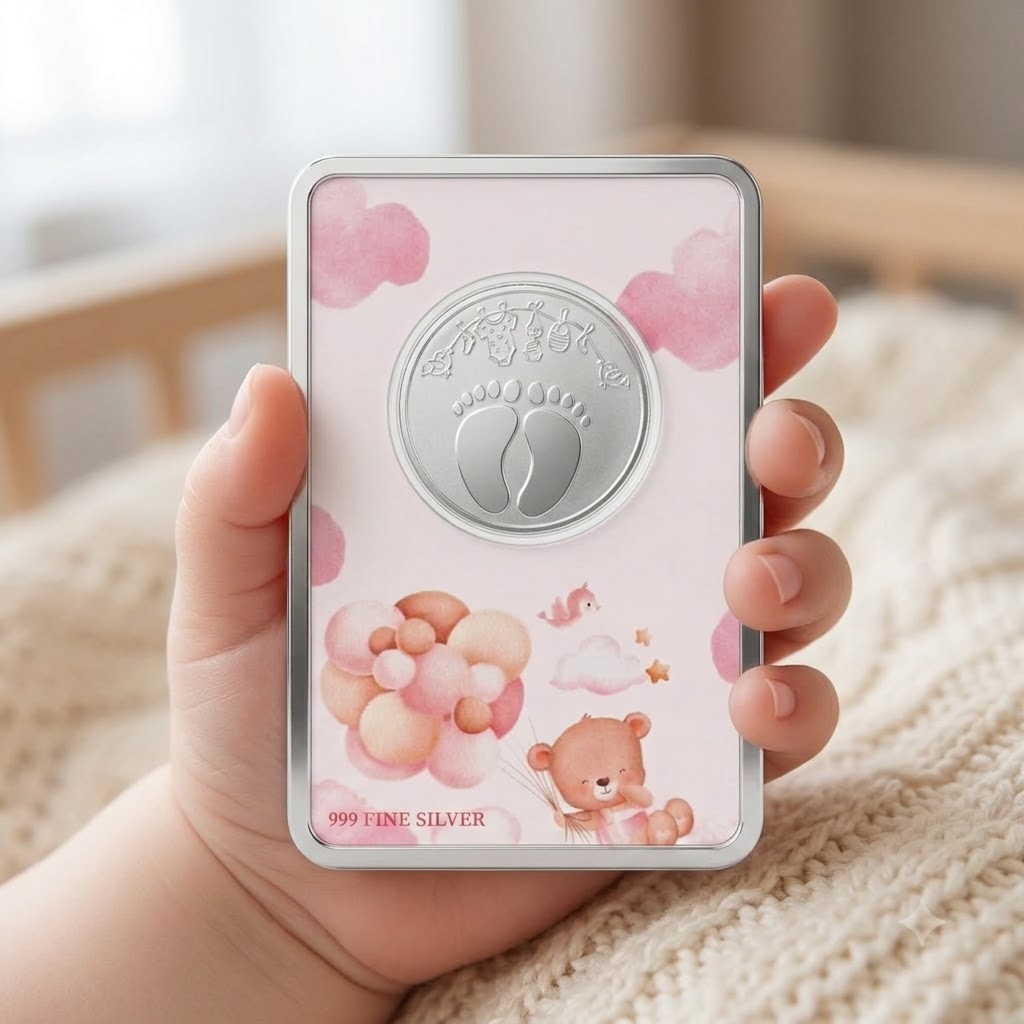 Teddy Bear Baby Girl Coin 999