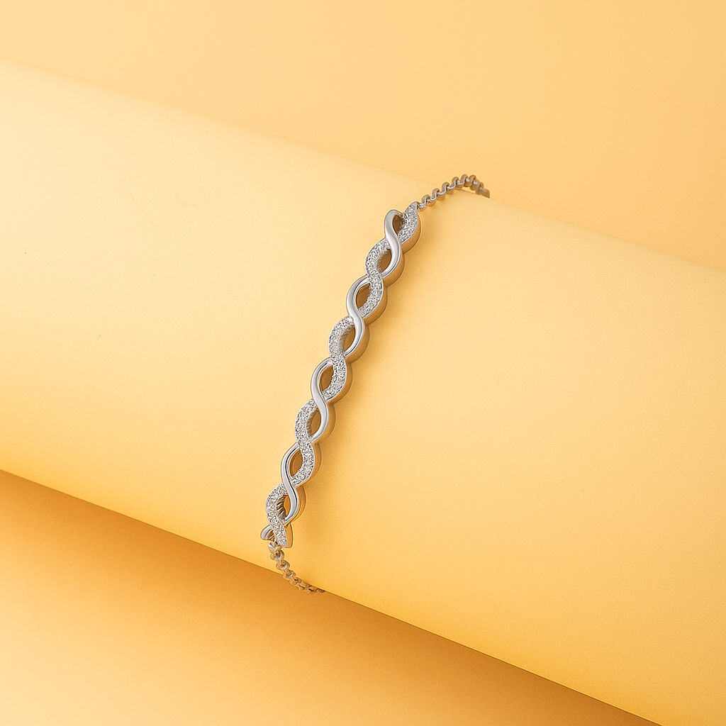 Silver Infinity Twist Bracelet