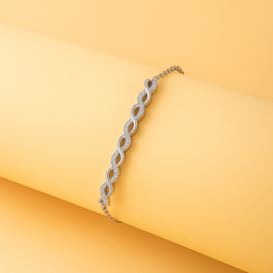 Silver Infinity Twist Bracelet