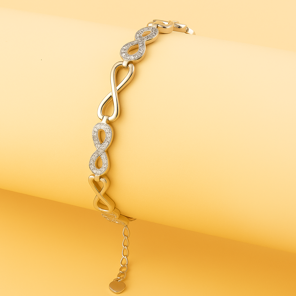 Silver Shining Infinity Bracelet
