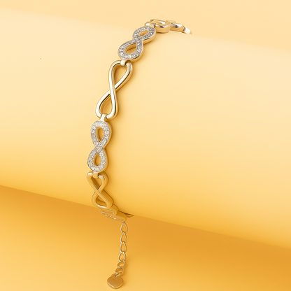 Silver Shining Infinity Bracelet