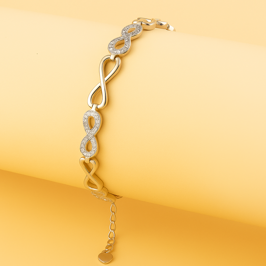 Silver Shining Infinity Bracelet