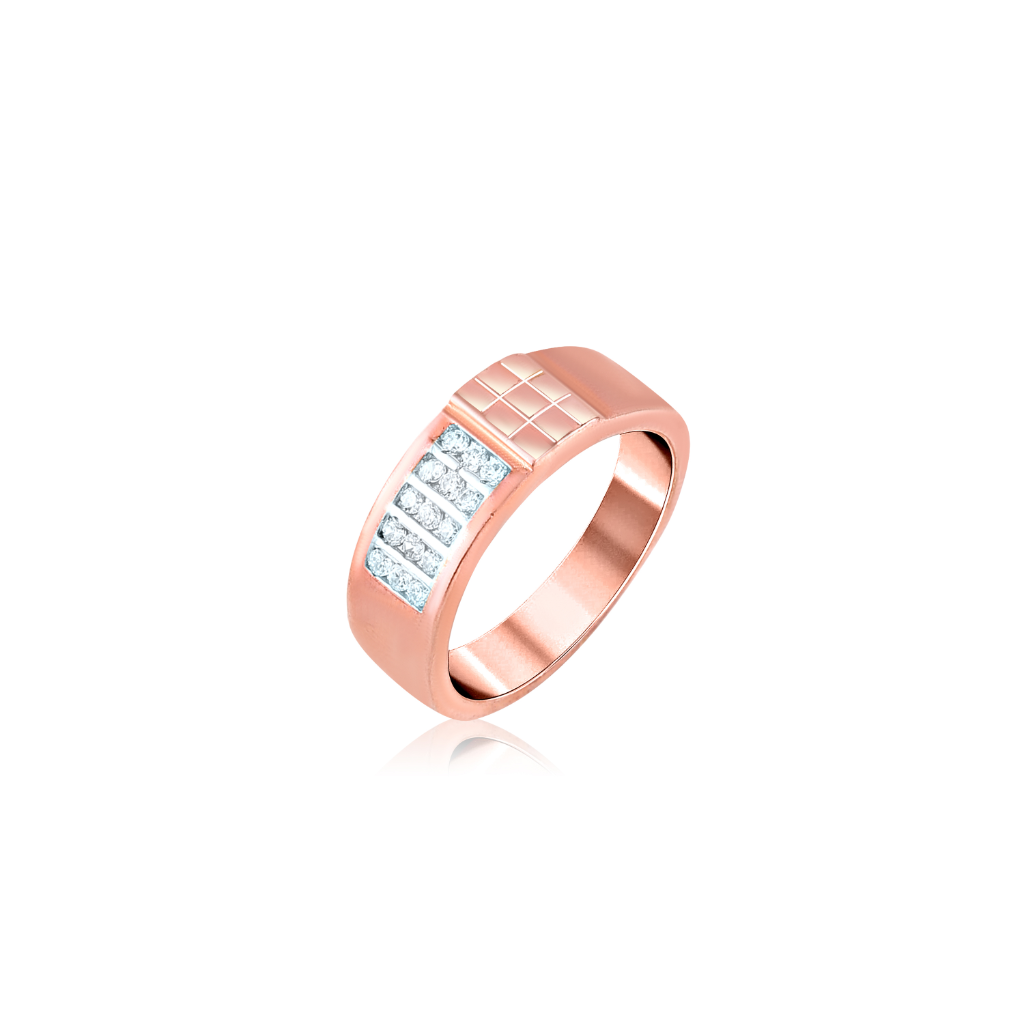 Rose Gold Cubic Elegance Ring For Him
