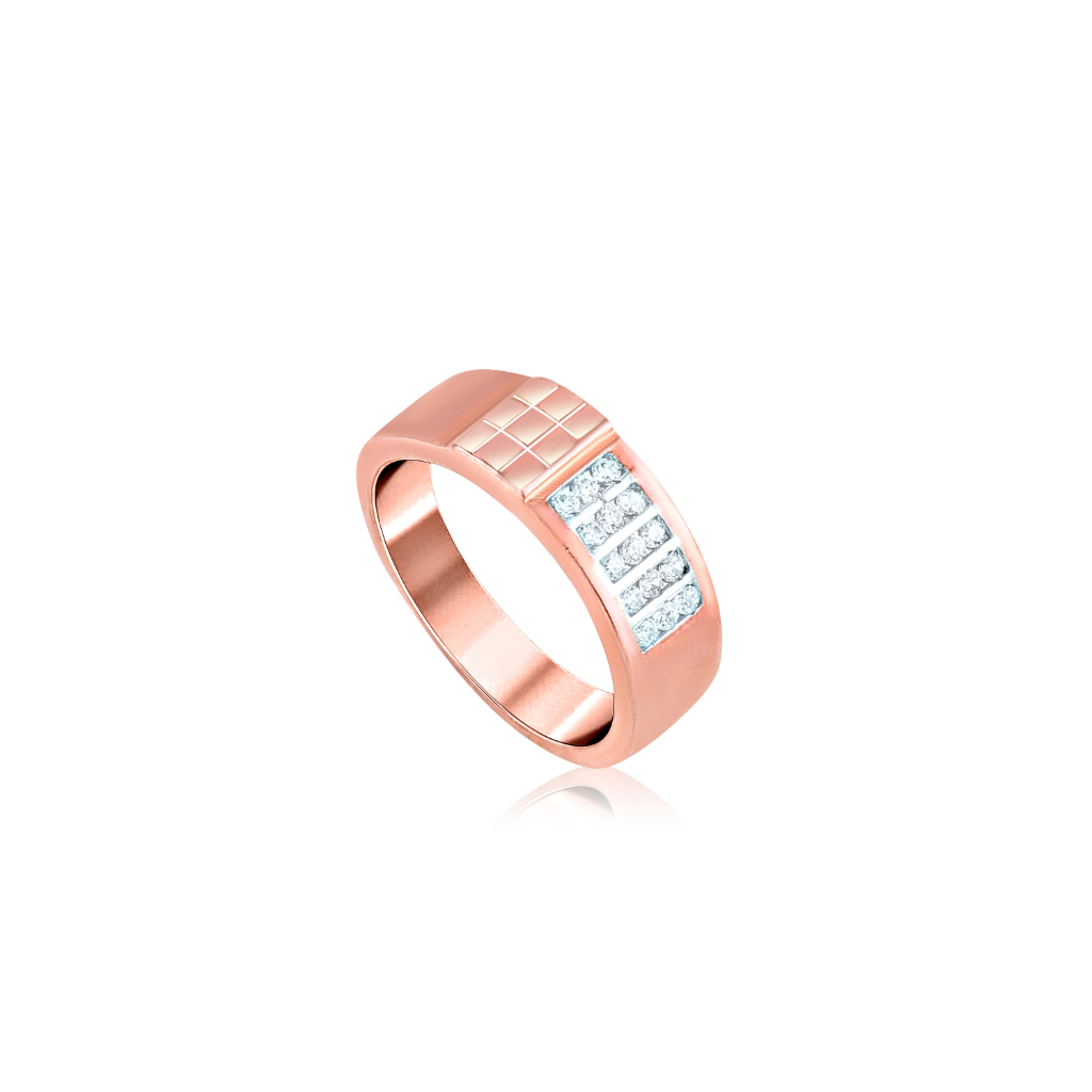 Rose Gold Cubic Elegance Ring For Him