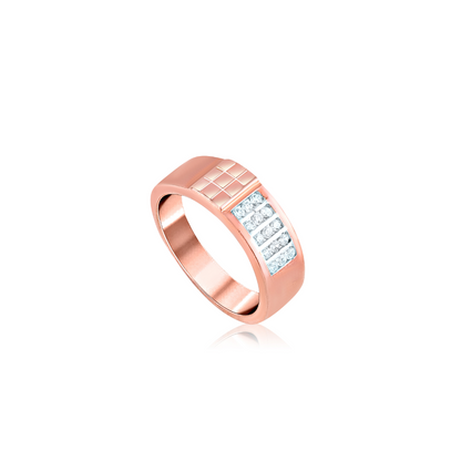 Rose Gold Cubic Elegance Ring For Him