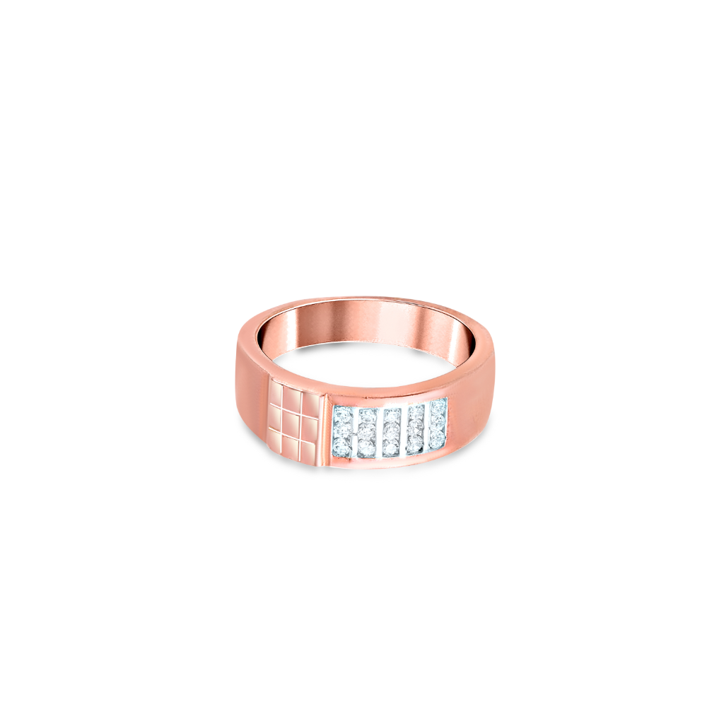 Rose Gold Cubic Elegance Ring For Him