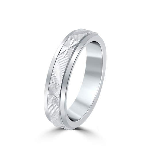 Silver Stride Band For Him