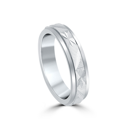 Silver Stride Band For Him