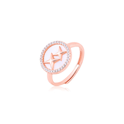 Rose Gold Circling stars MOP Ring