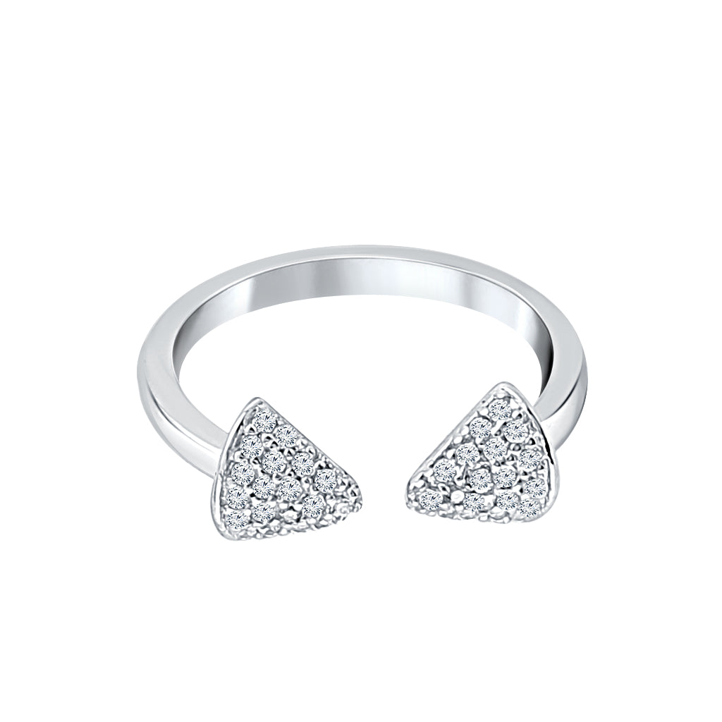 Silver Arc Arrow Ring