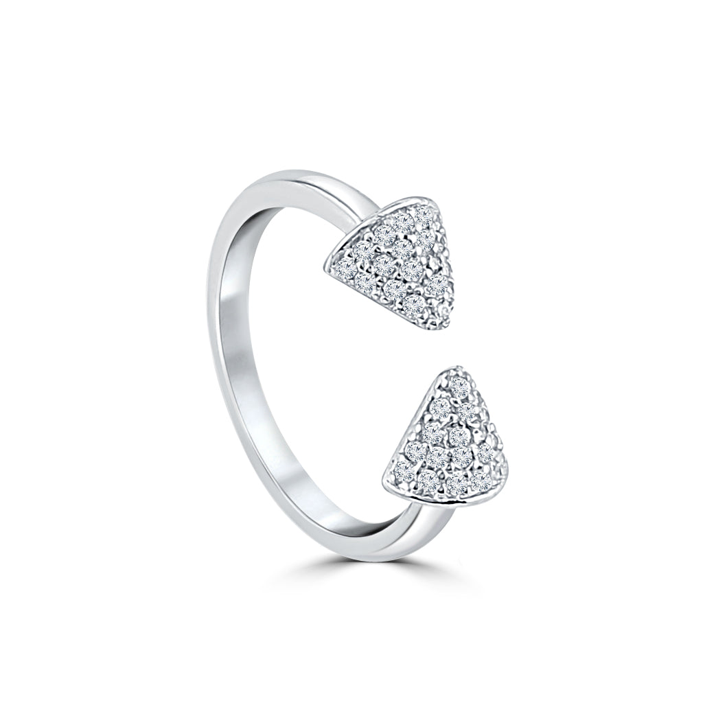 Silver Arc Arrow Ring