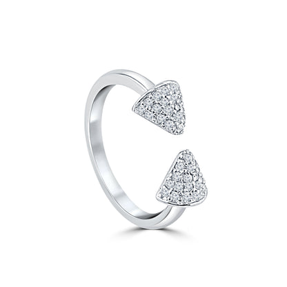 Silver Arc Arrow Ring