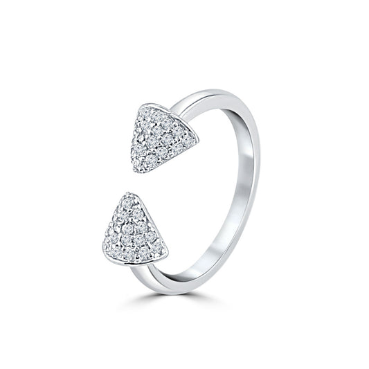 Silver Hugging Hearts Ring