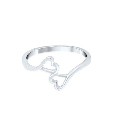 Silver Hugging Hearts Ring