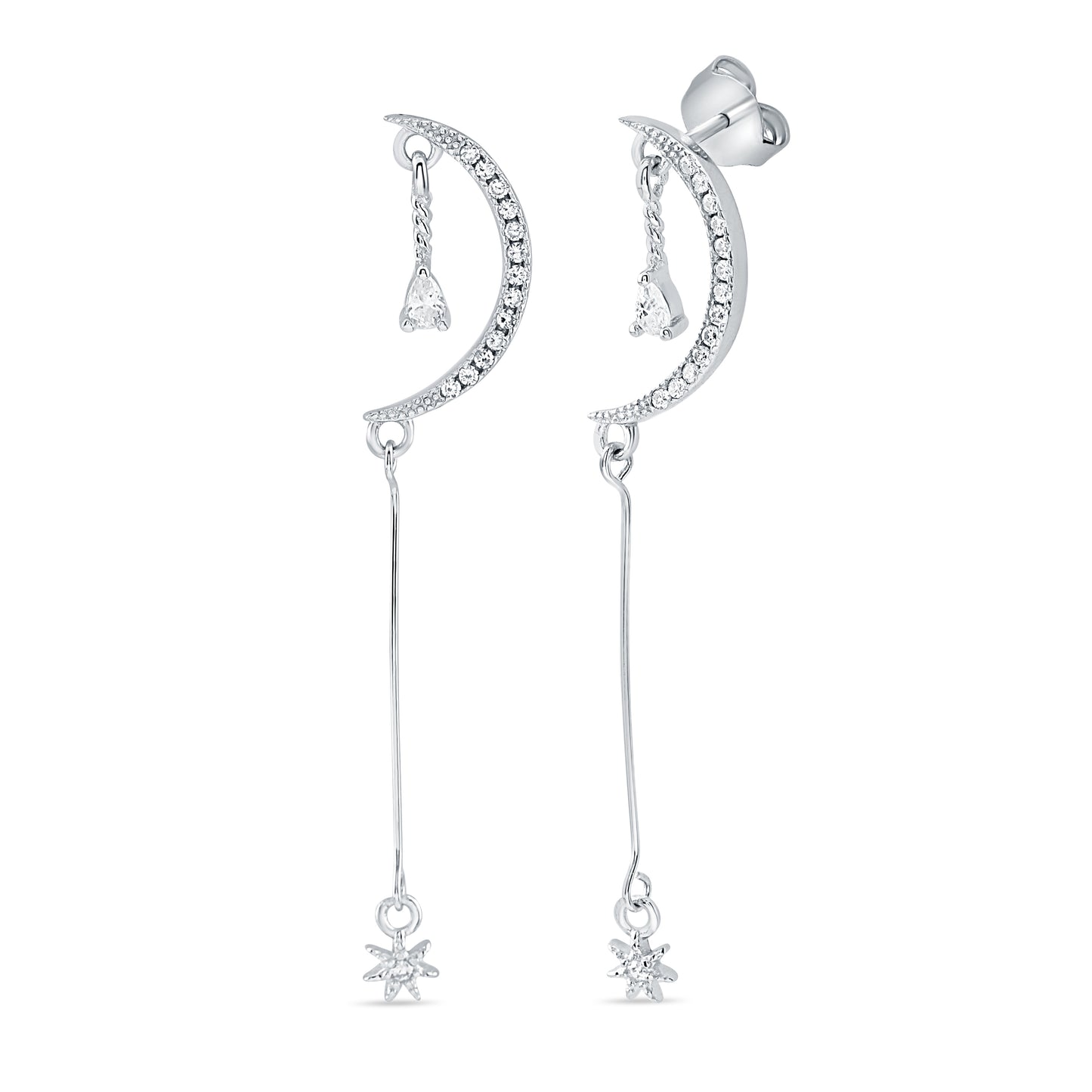 Silver Moonlits Drop Earring
