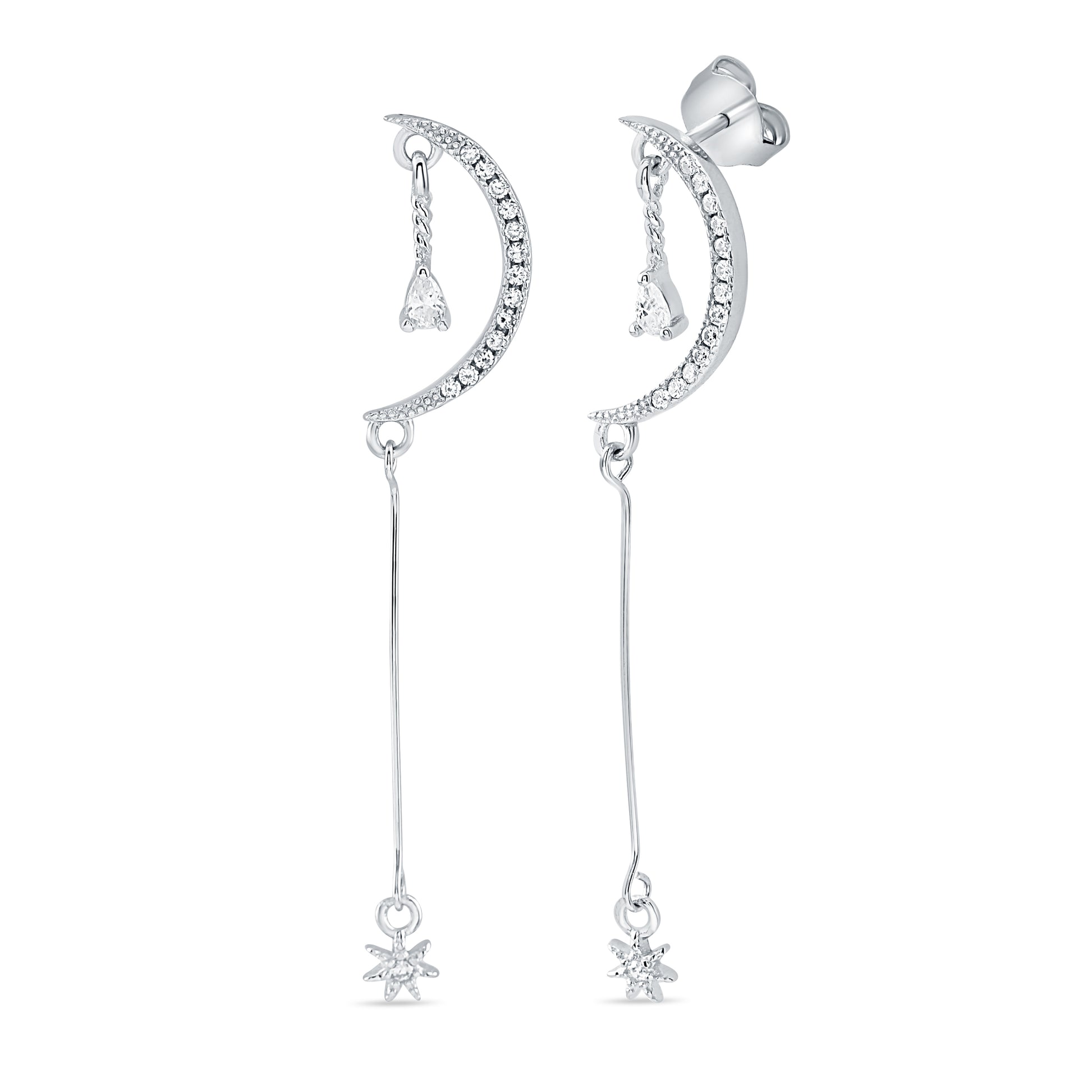 Silver Moonlits Drop Earring