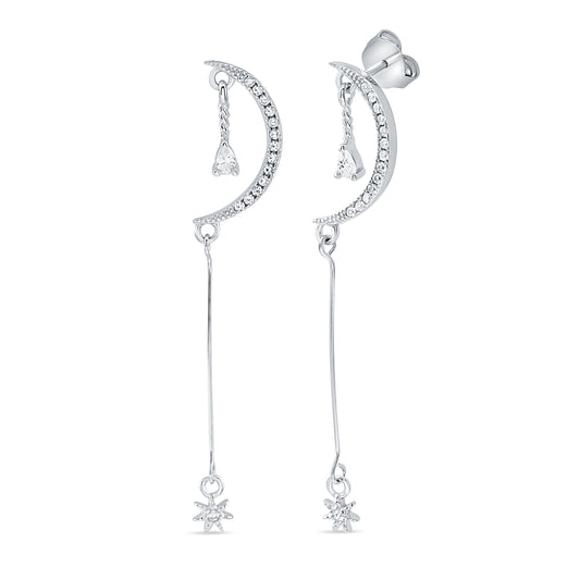 Silver Moonlits Drop Earring