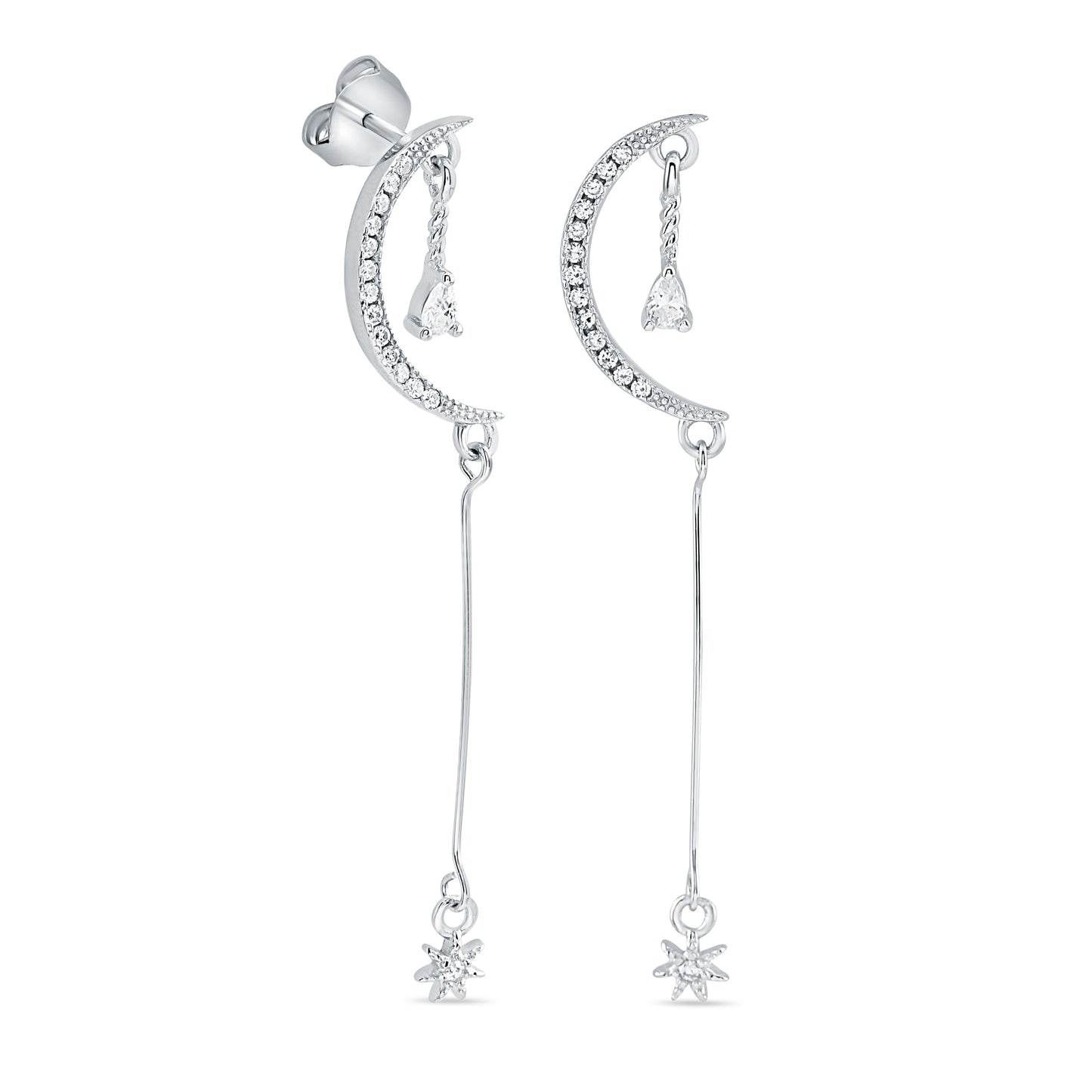 Silver Moonlits Drop Earring