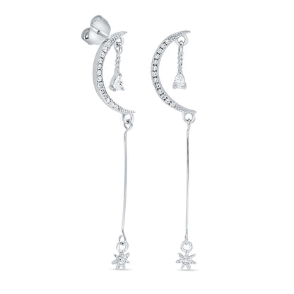 Silver Moonlits Drop Earring
