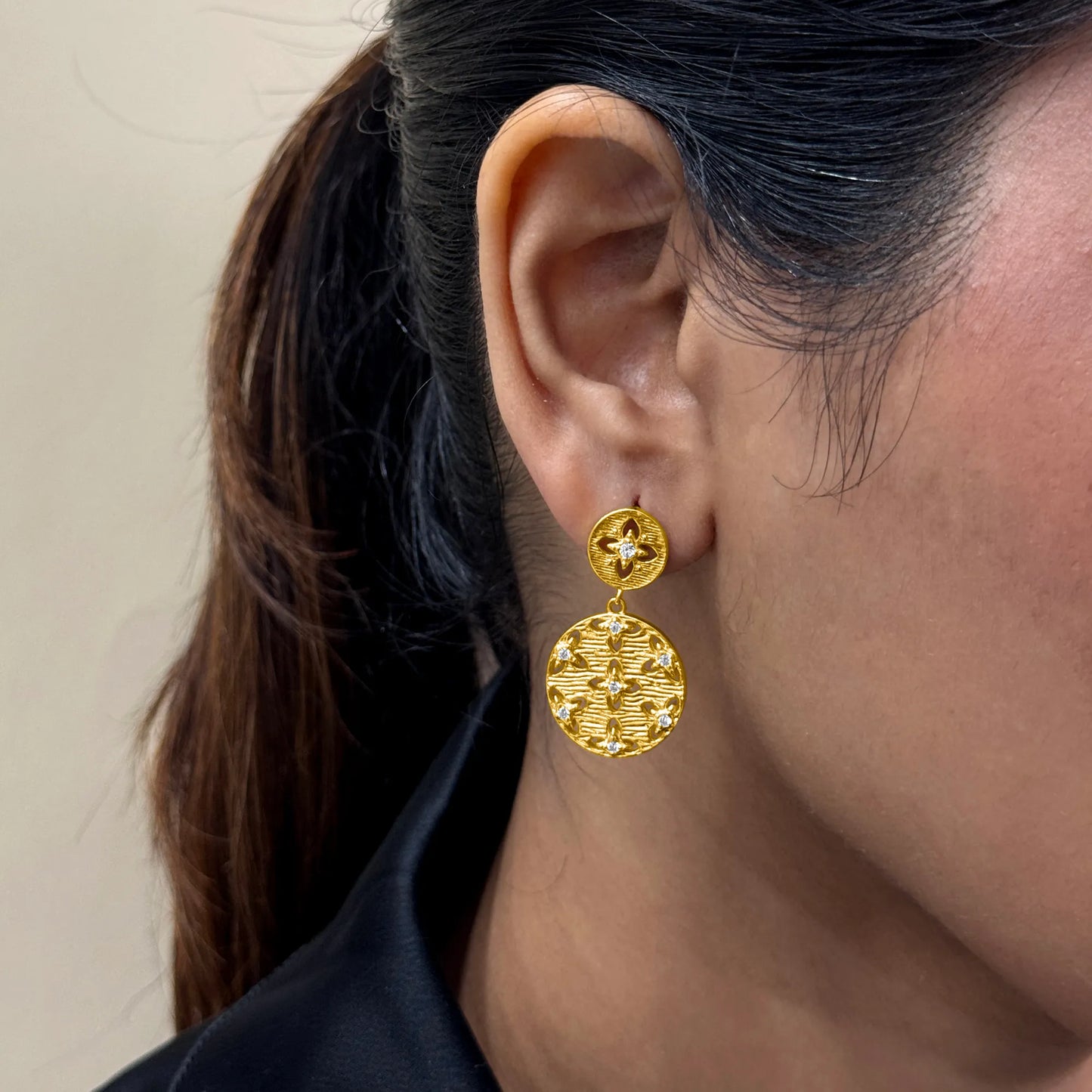 Golden Lotus Grace Earrings