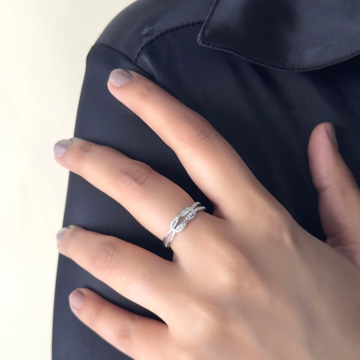 Silver Sparkle Knot Ring
