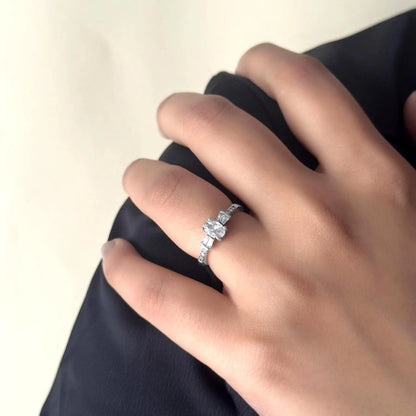 Silver Dainty Solitaire Ring
