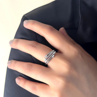 Silver Glimmer Embrace Ring