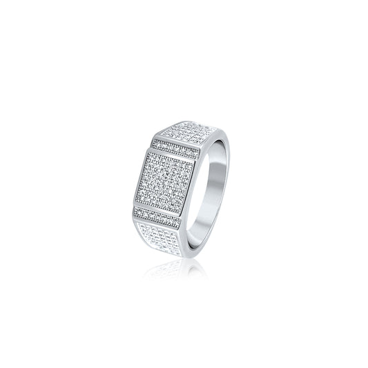 Silver Classic Rectangular Ring For Him