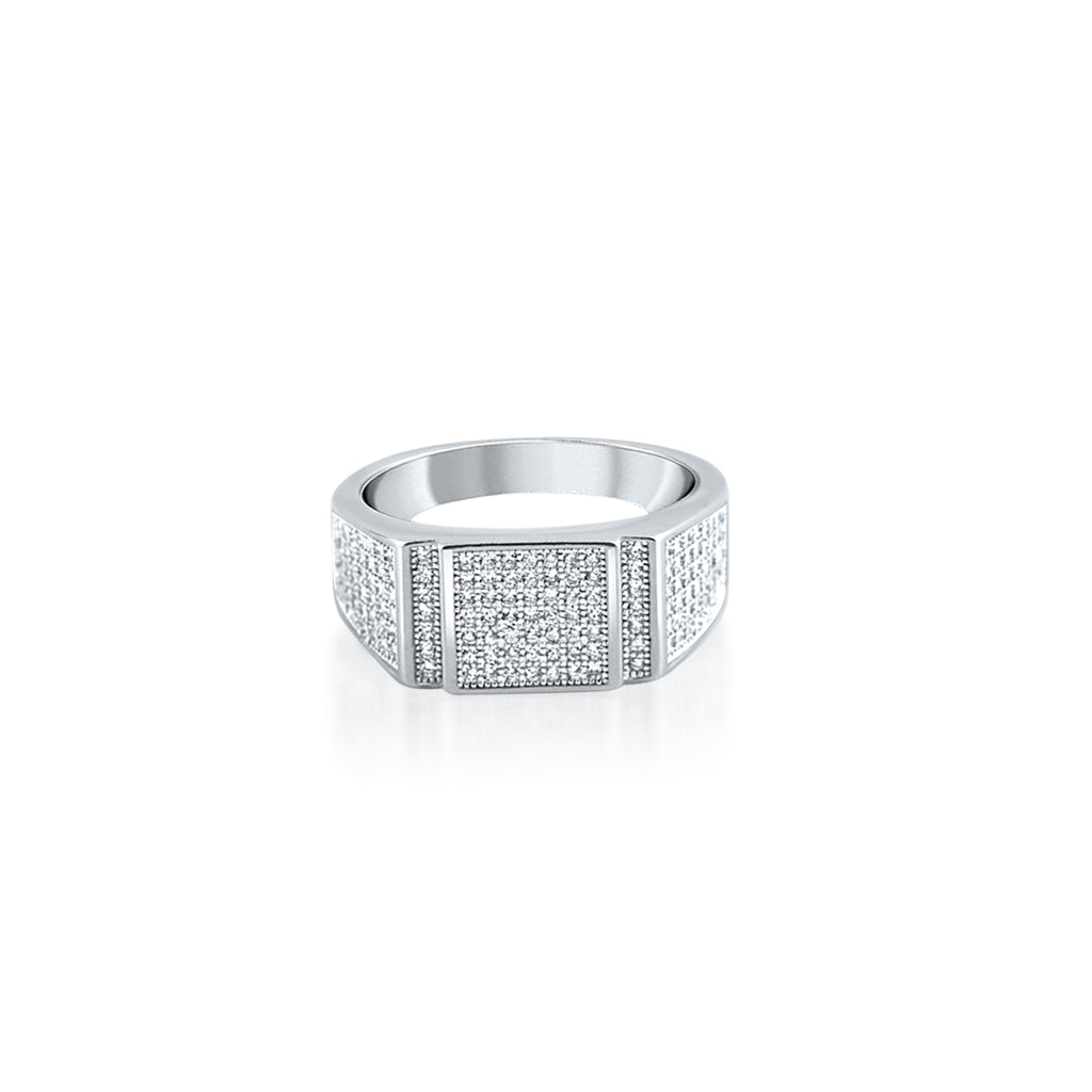 Silver Classic Rectangular Ring For Him